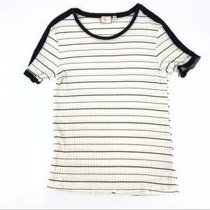 💕Anthropologie | Postmark striped white black tee